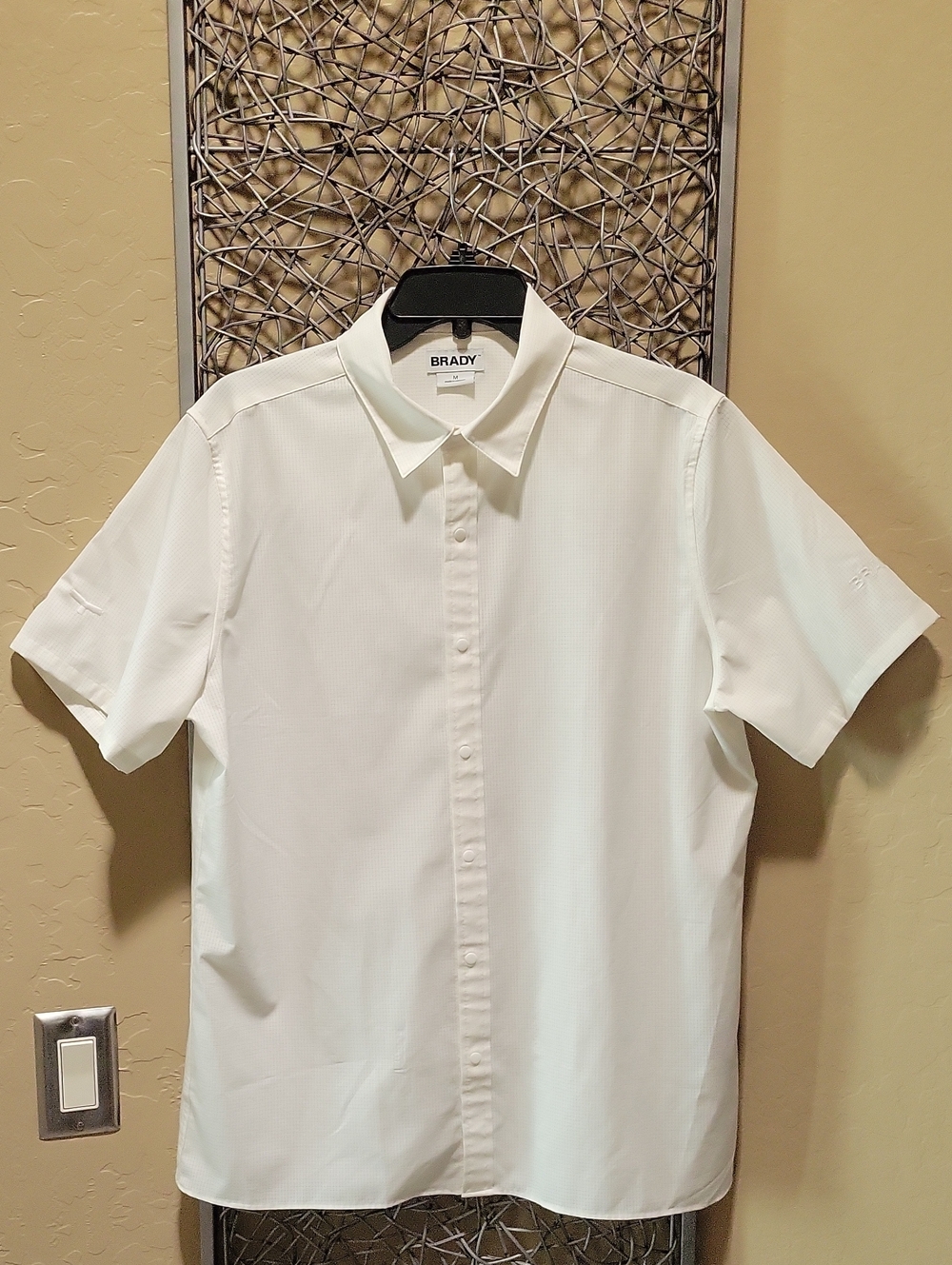 Brady Men's Ivory Short-Sleeve Snap Front Performance Shirt